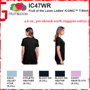 Fruit of the Loom IC47WR 4.6 oz. Ladies' ICONIC Ringpun Cotton Jersey Women T Shirt ( Looser Fit -Special Order)